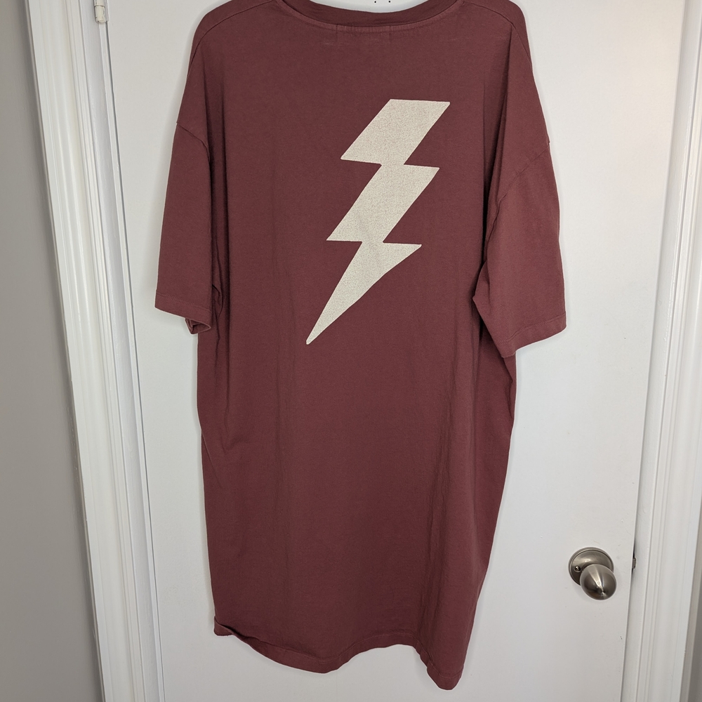 DAYDREAMER MAROON T-SHIRT DRESS, WOMENS MEDIUM